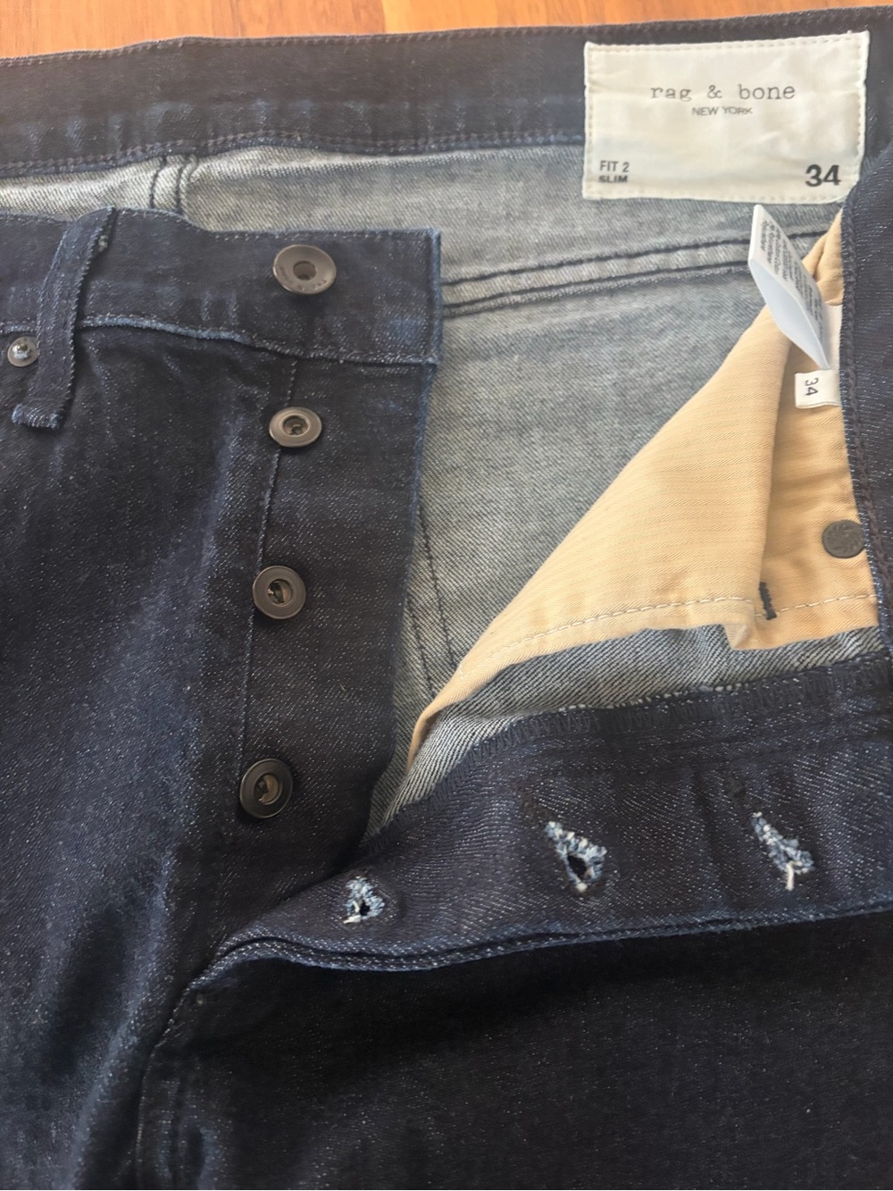 Rag&Bone Slim Fit2 Dark Wash Men’s Jean 34W - Picture 3 of 5